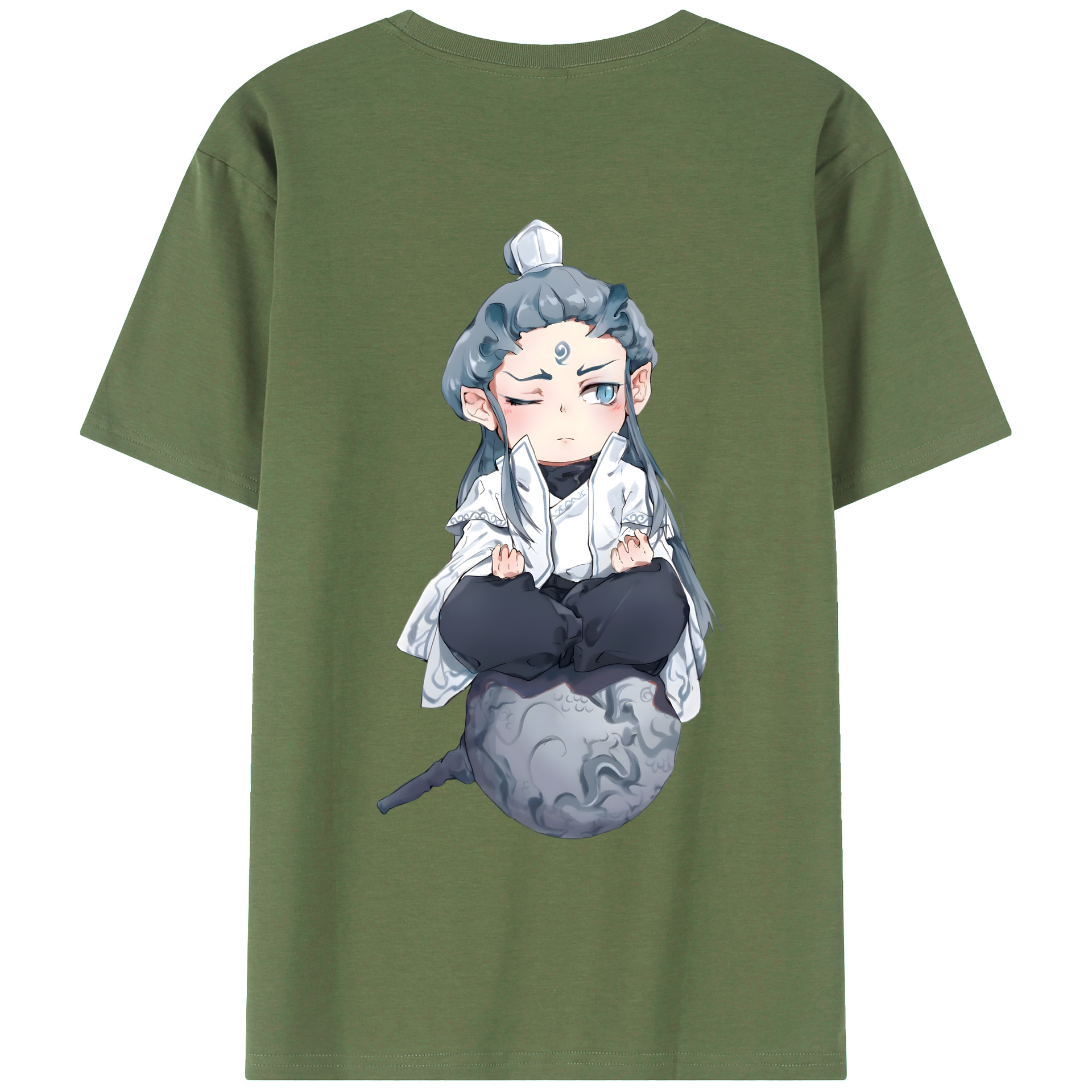 （画像用） Ne Zha 2 ナタ 魔童の大暴れ 綿100％ メンズ半袖Tシャツ（バックプリント） 通気性